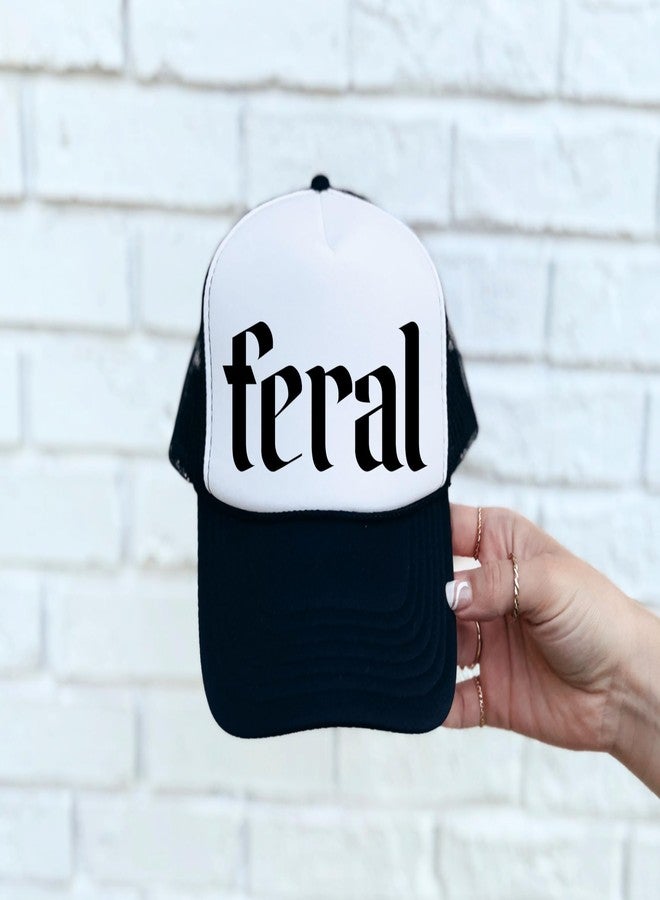 Gelid Feral Trucker Hat for Men and Women - Funny Best Friend Gag Gifts for Him Her Snapback Hat - Girls Beach or Lake Trip Gift Idea - Unisex Adult Breathable Polyester Mesh Adjustable Cap - Black - Image 3